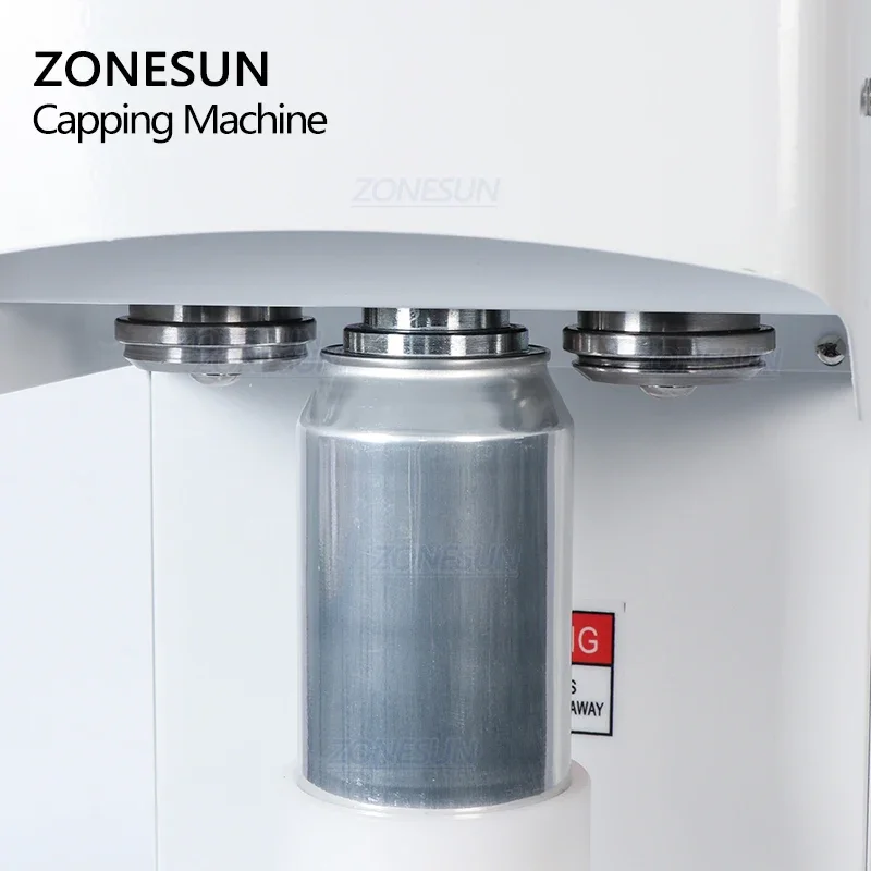 ZONESUN-máquina de sellado de latas de aluminio para ZS-FK-168, anillo de lata para cerveza, tapa de botella de plástico automática, con inducción