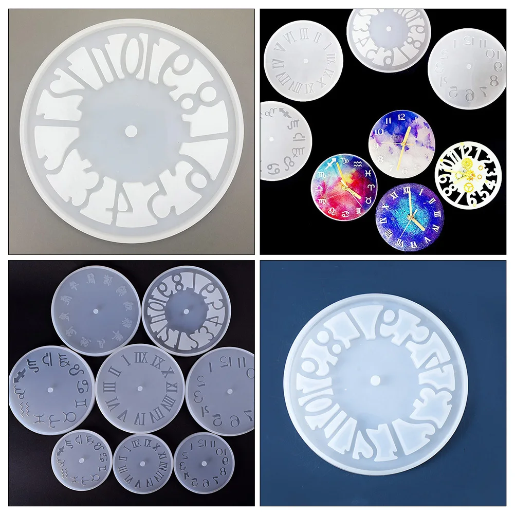 Forma silikonowa do zegara z żywicy epoksydowej, elastyczna forma silikonowa do odlewania tarczy zegara, rękodzieło, materiały do majsterkowania