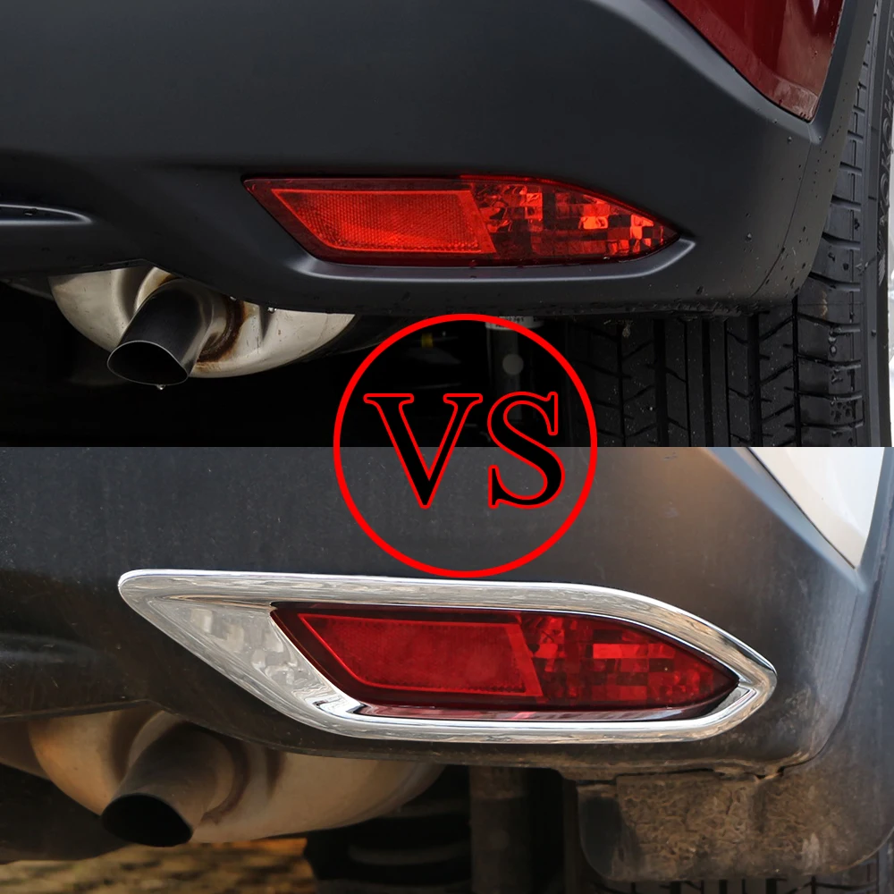 For Honda HRV HR-V Vezel 2014 2015 2016 2017 2018 Chrome Rear Reflector Fog Light Lamp Cover Sticker Decoration Trim Accessories