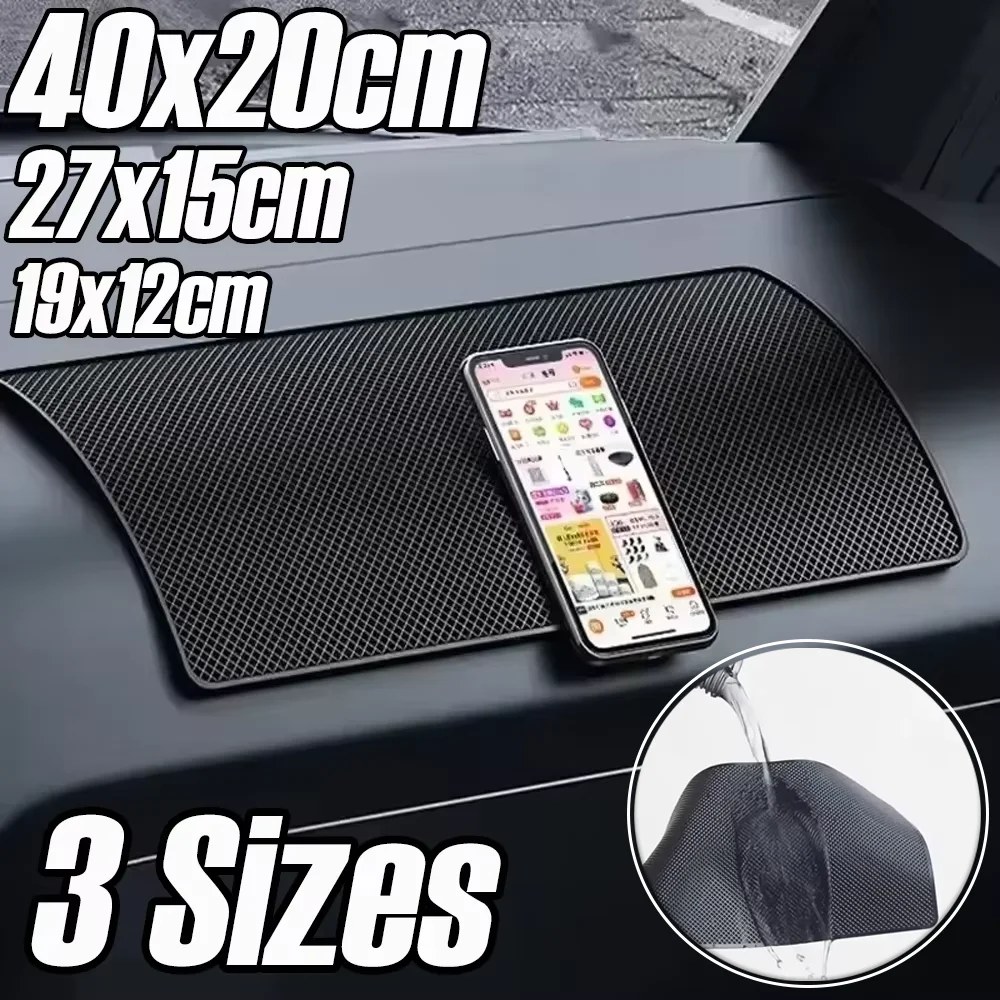 

Car Dashboard PVC Silicone Non-slip Mat Cars Organizer Cell Phone Key Storage Sticky Mats Auto Interior Accessories