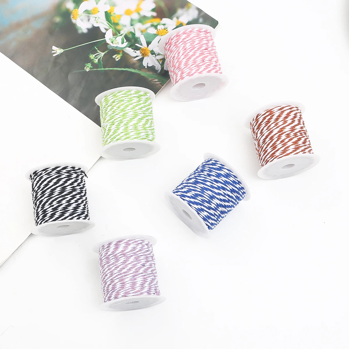 1pc 10 Meters/Roll Cotton Rope Thread Double Color Macrame Cord Crafts Twisted String DIY Sewing Accessories Home Decor Supplies