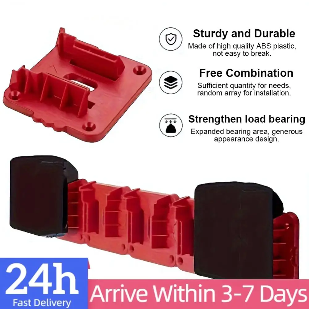 

Набор из 5 настенных держателей для литиевых аккумуляторов 18В, крепление для хранения батарей на стене, для рабочих фургонов, полок и инструментальных ящиков