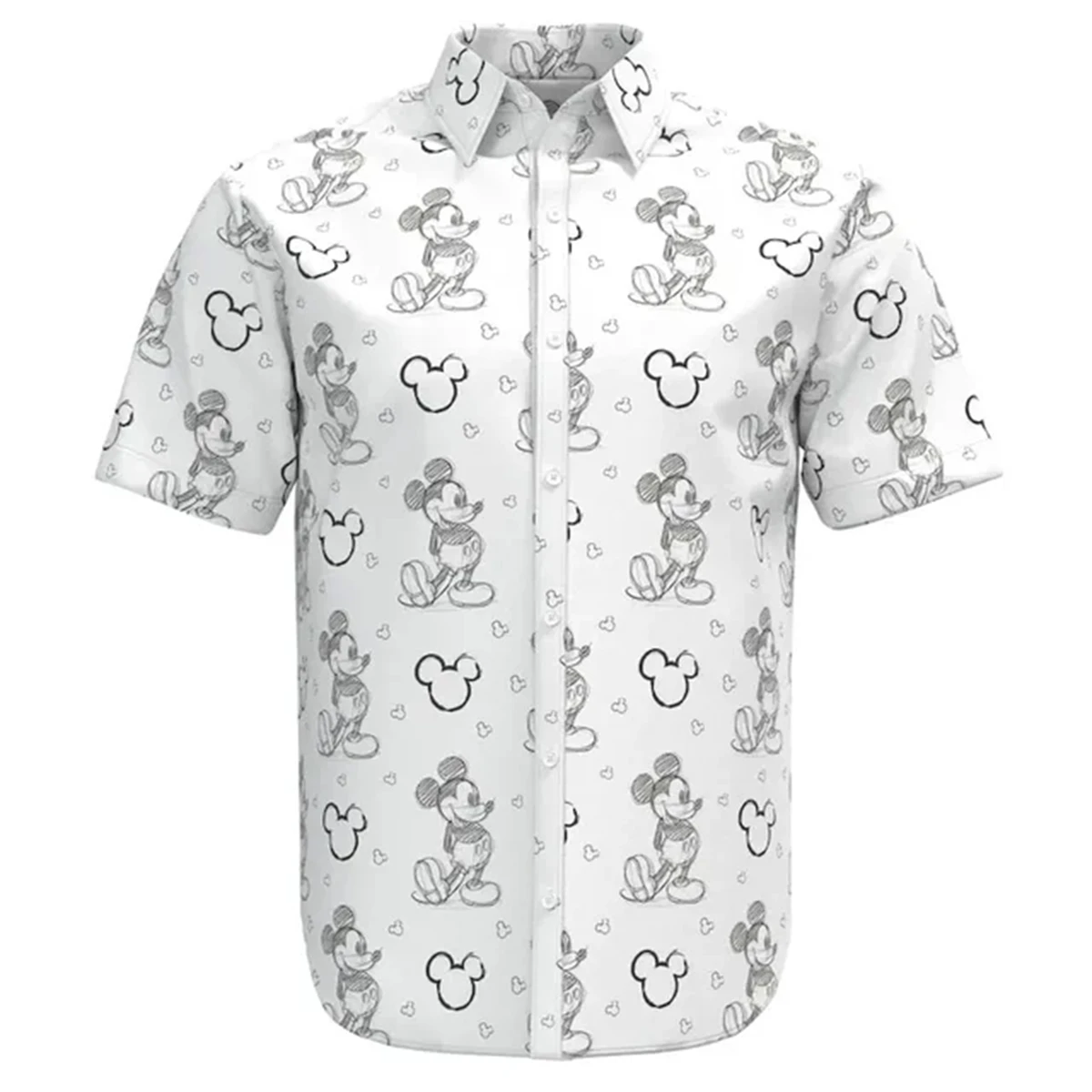 

Гавайская рубашка Disney с эскизом Микки Мауса и каракулями, повседневная модная рубашка на пуговицах с короткими рукавами для Диснейленда