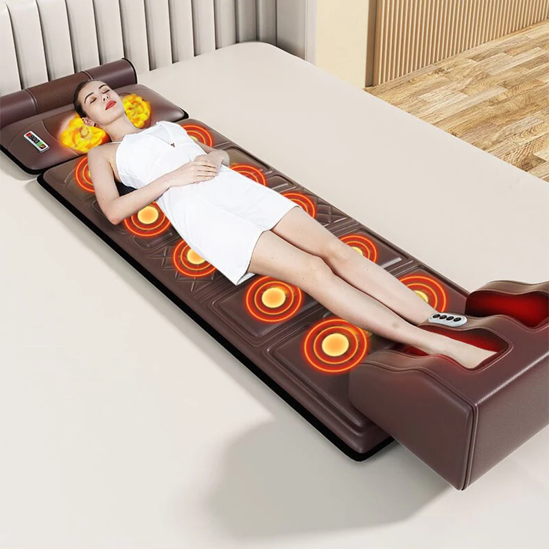 Electric Massage Mat Full Body Relaxation Health Care Neck Back Waist Legs Pain Relief Vibrating Heating Massager Cushion
