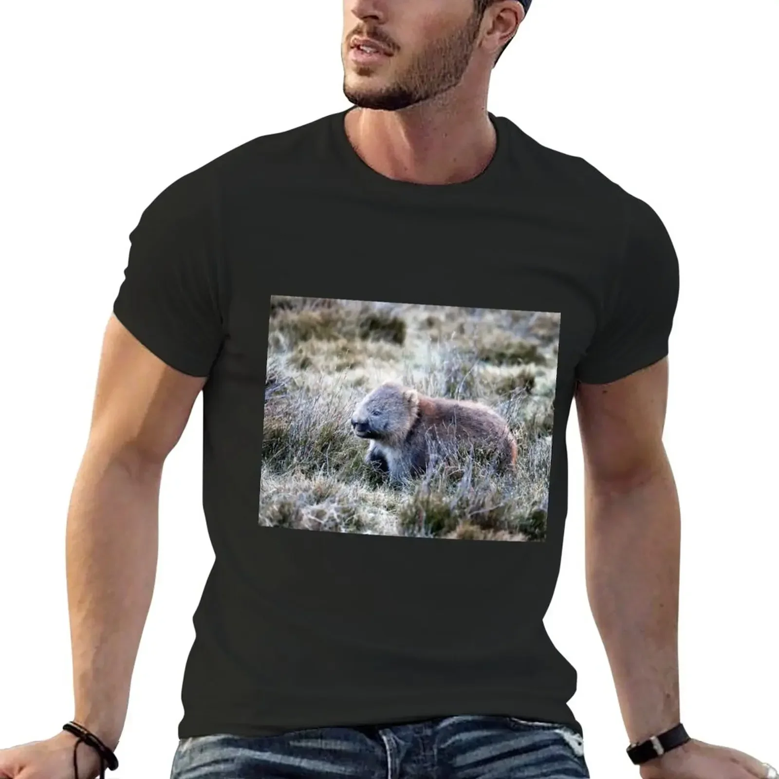 Grazing Wombat T-Shirt oversized shirts graphic tees hippie clothes mens graphic t-shirts anime