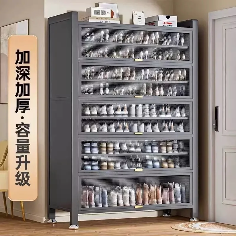 

Steel shoe cabinet dust-proof storage new home thickened multi-layer floor entrance