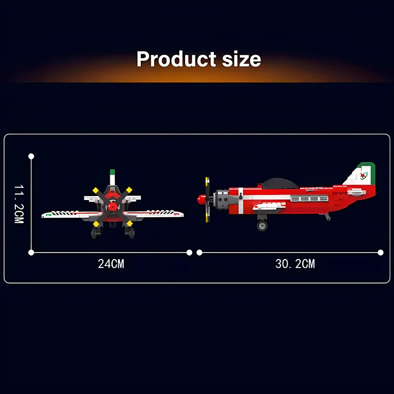 MOULD KING 24058 MOC Technical Racing Airplane Model Building Block Brick Puzzle Educational Toy Assembly Chirstmas Gift For Kid