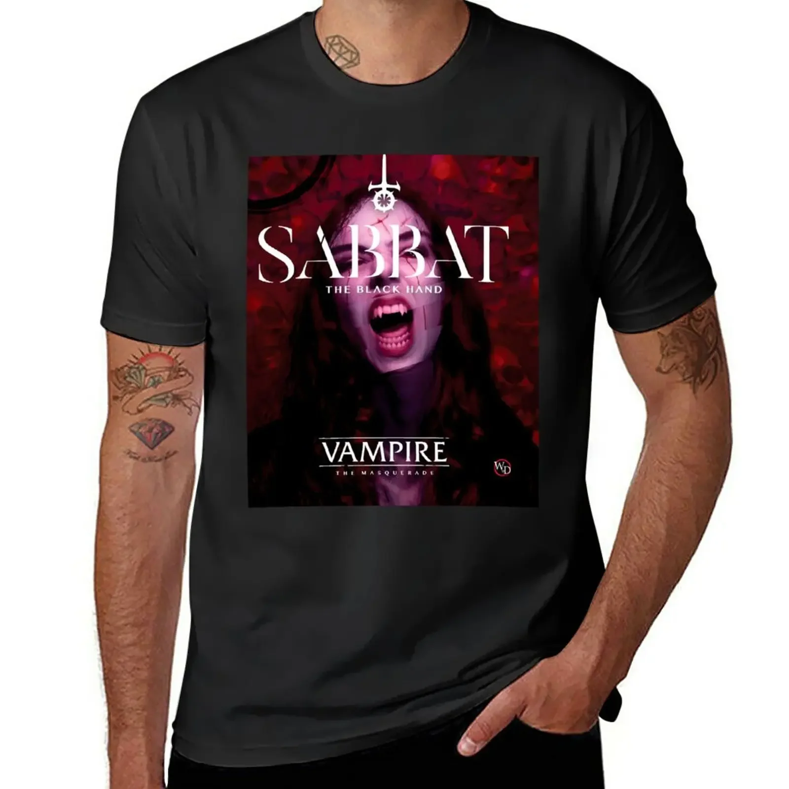 plus sizes Aesthetic clothing anime Men's cotton t-shirts Vampire The Masquerade Bloodlines Sabbat the black hand T-Shirt 2024