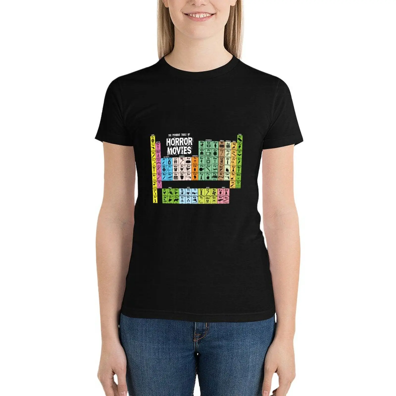 

Periodic Table of Horror Movies T-Shirt shirts graphic tees tees aesthetic clothes Women clothing