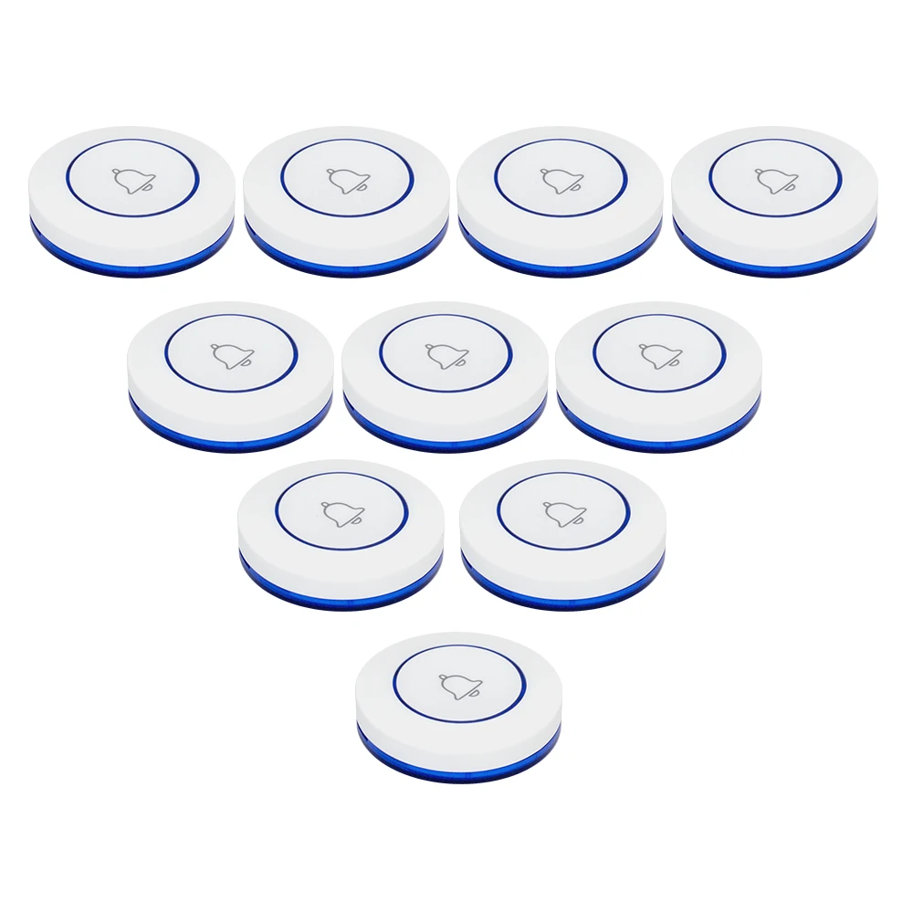 10 Table Button Wireless Calling Systems Transmitter Waiter Service for Fitness Gym Restaurant Hotel Cafe Hospital Paging Pager