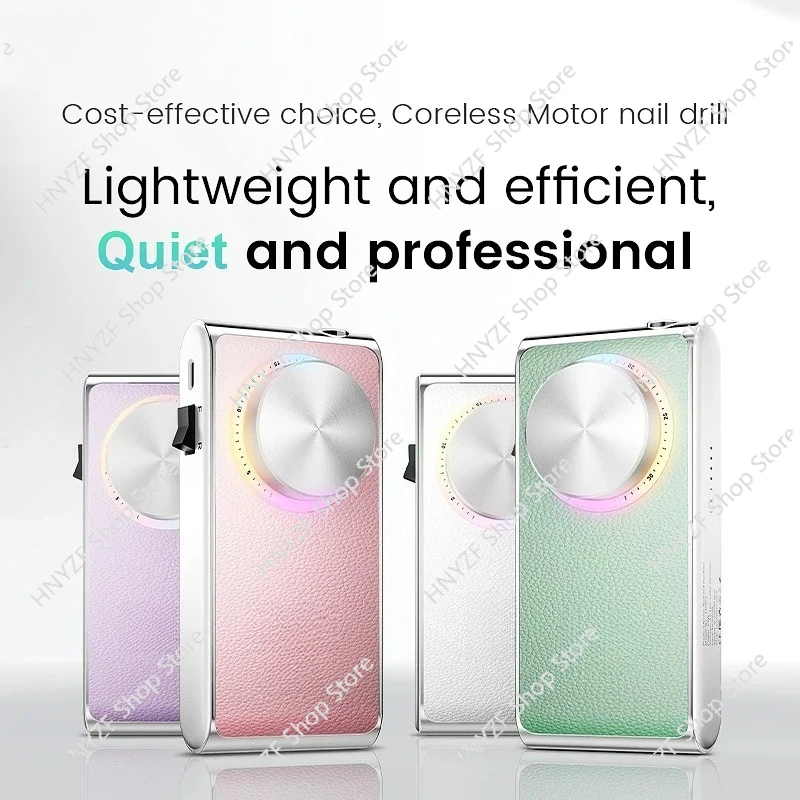 Ultra Smooth Cordless High Power Portable E File Coreless Nail Drill Machine for Salon