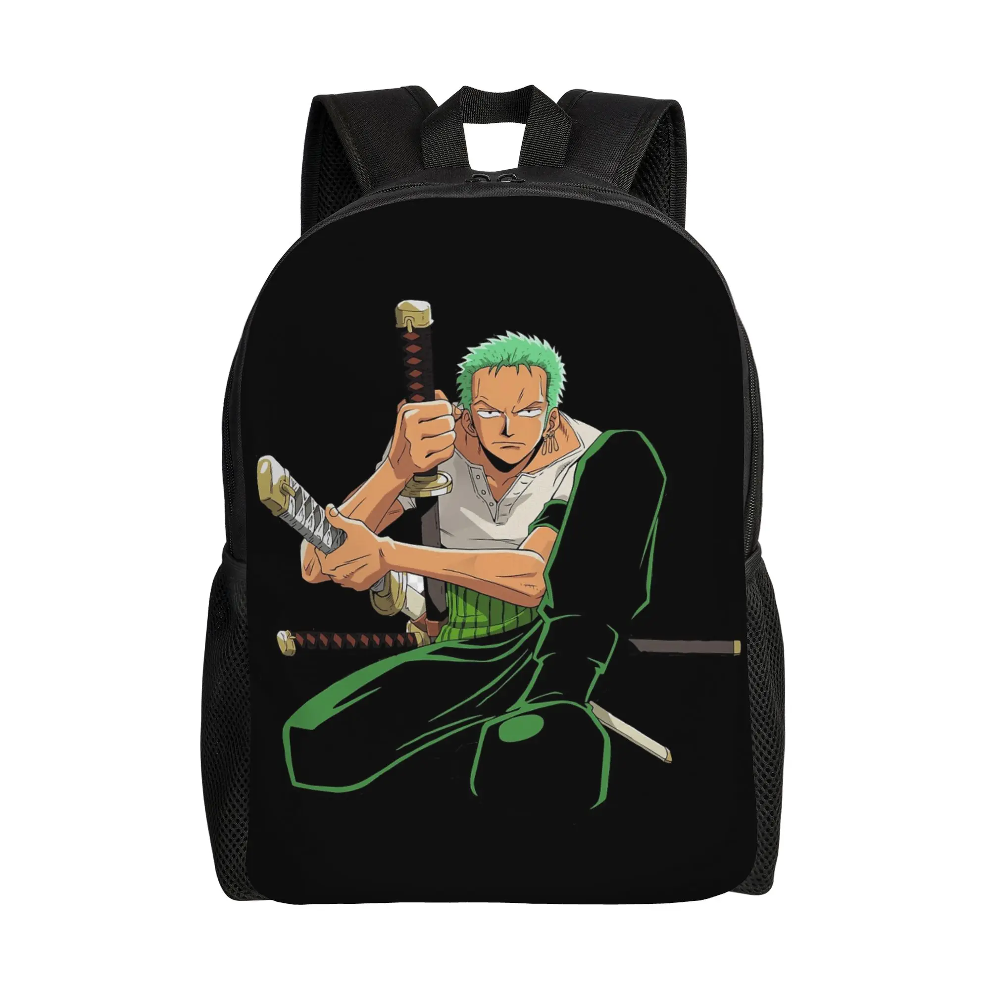 Zoro Sword Backpack  Anime One Piece Women Polyester University Backpacks Large Kawaii School Bags Rucksack