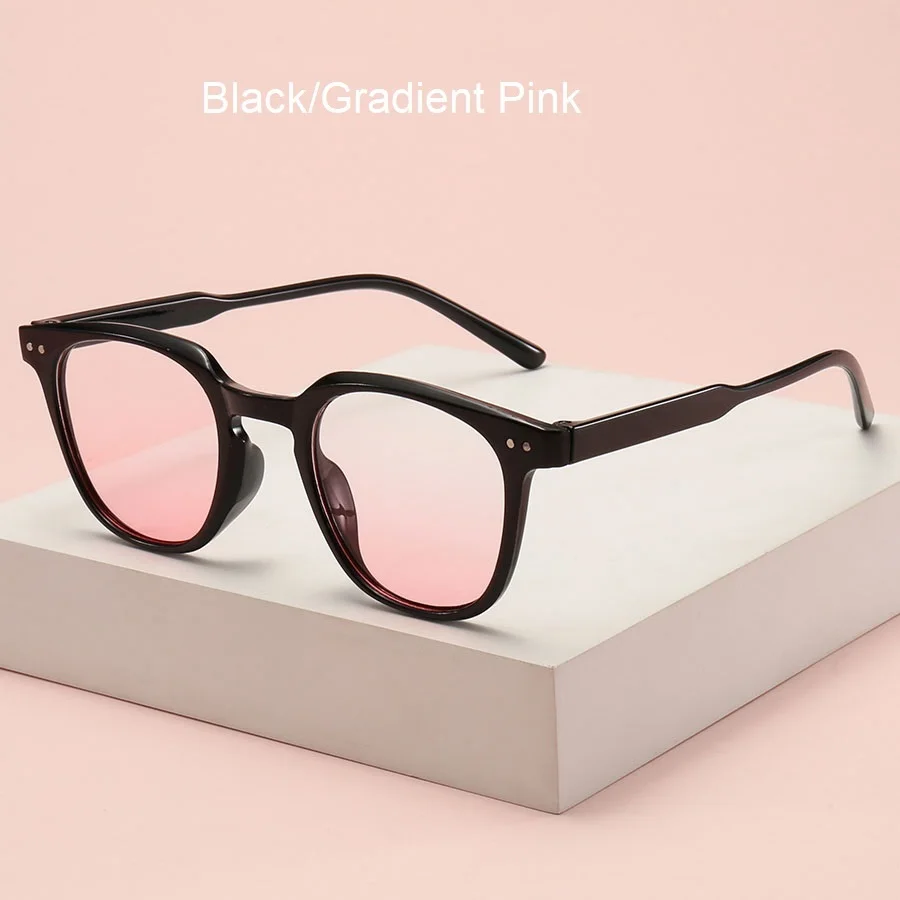 Modische Kleine Runde Unisex Damen Puder-Rouge Farbverlauf Rosa Gläser Klassische Metall-Dekoration Outdoor-Brille für Frauen und Männer – Detail 4