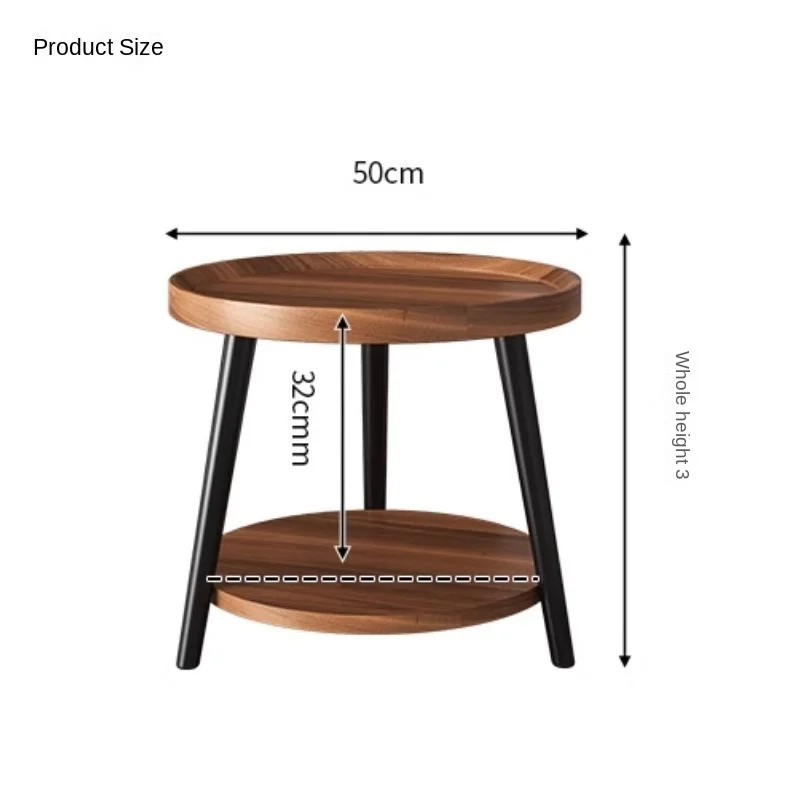 Round Coffee Table Nordic Minimalist Living Room Double Decker Side Table Home Homestay Bedside Light Luxury Small Round Table