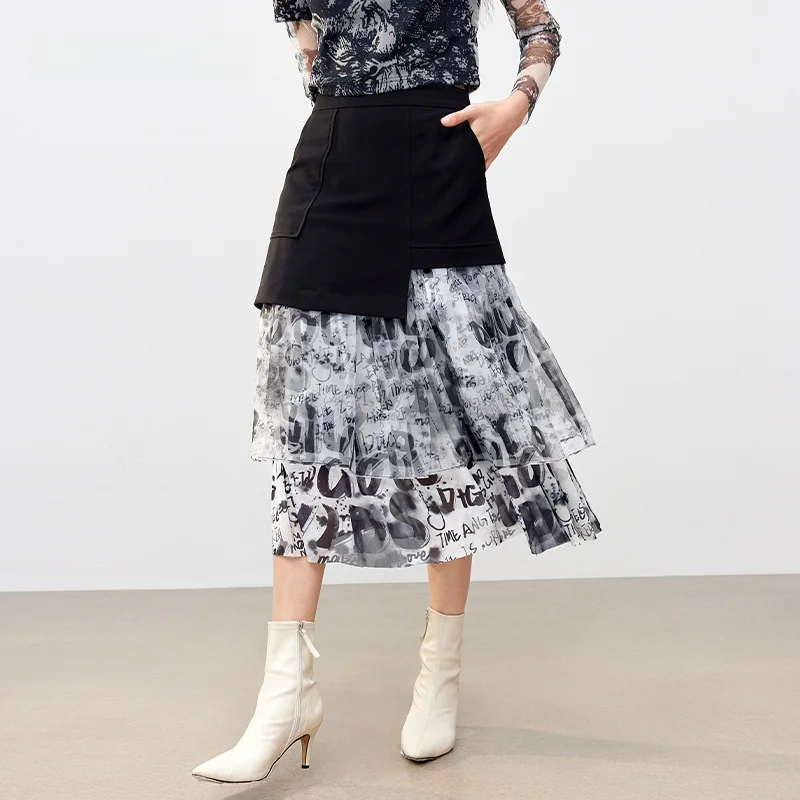 

Новинка весенней коллекции: Женская юбка А-силуэта с цветочным принтом и пэчворком, удлиненная, в корейском стиле, для офиса, со средней талией, облегающая фигуру