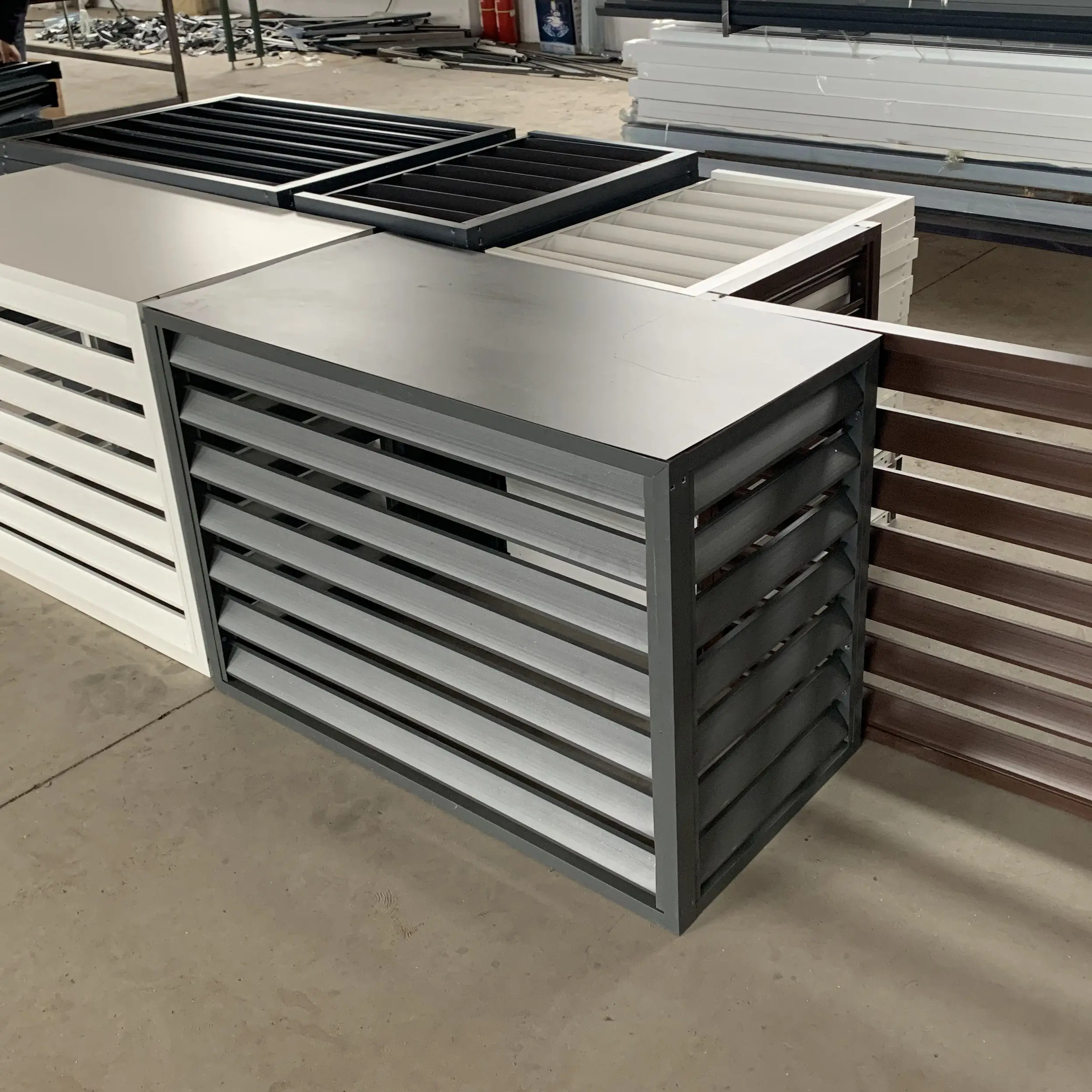 Aluminum alloy air conditioner outer cover, exterior wall, rain and sun protection, louvers, air conditioner protective cover, g