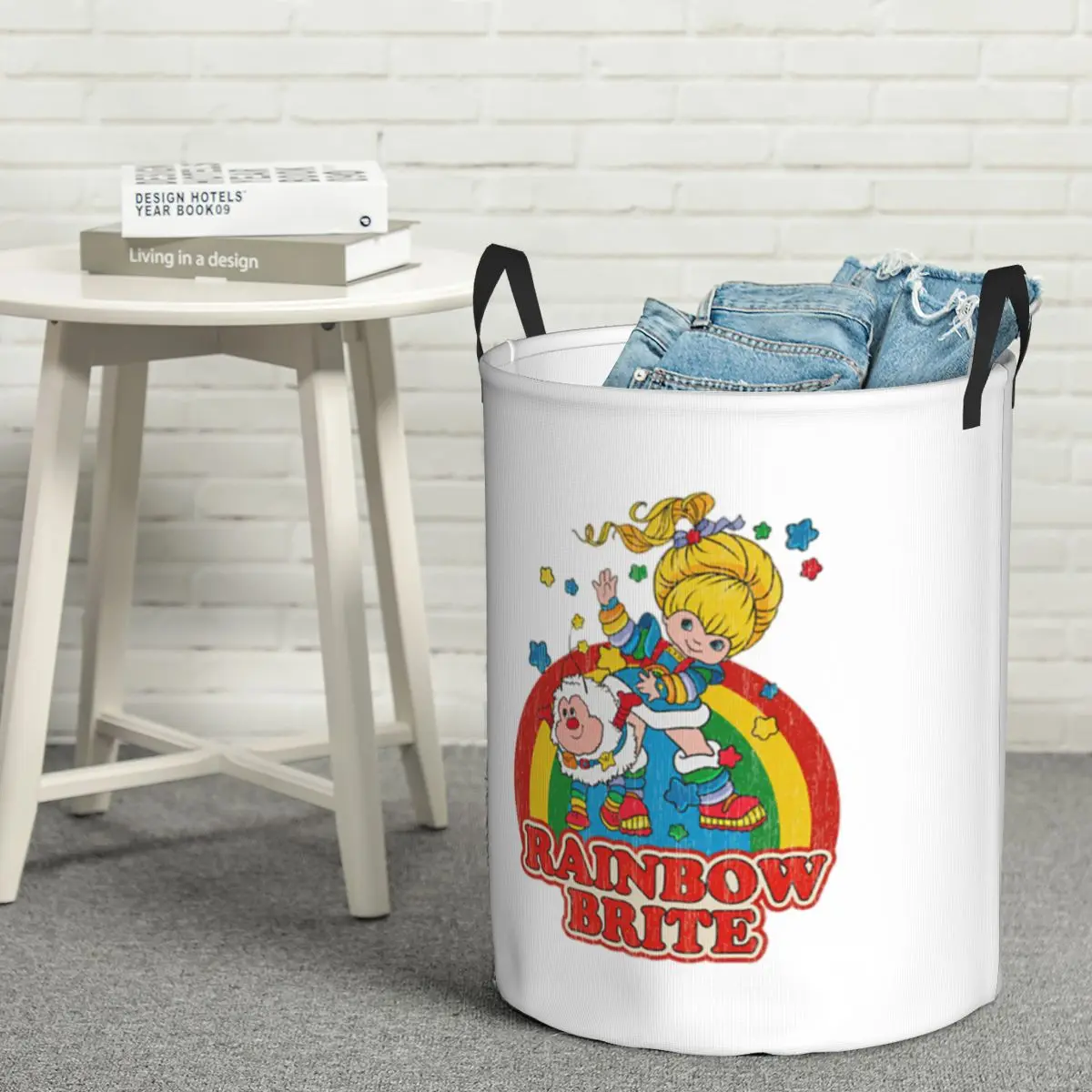 Cesto para Ropa Sucia Plegable Rainbow Brite, Diseño Vintage Colorido, Organizador para el Hogar, Cesta para Lavar Ropa de Bebé