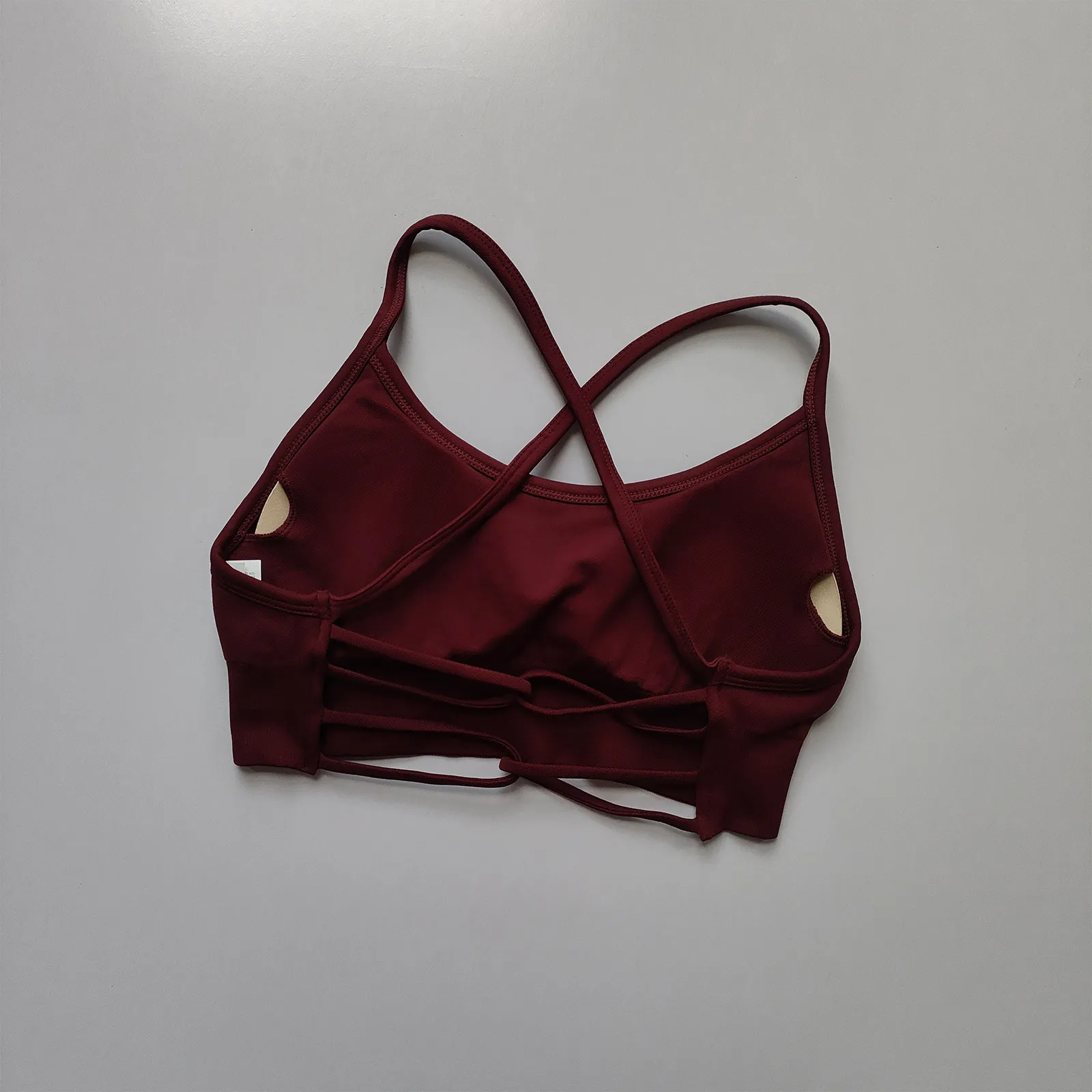 Nahtloser Yoga-Top-BH mit Brustpolster für Damen, Rückenfreies Fitness-Top, Pilates-Sport-BH, Stoßdämpfender Lauf-BH – Detail 12