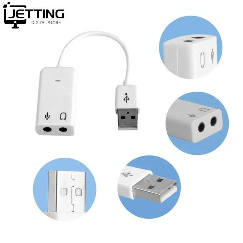 USB Sound Card Virtual 7.1 3D External USB Audio Adapter USB To Jack 3.5mm Earphone Micphone Sound Card For Laptop Notebook PC