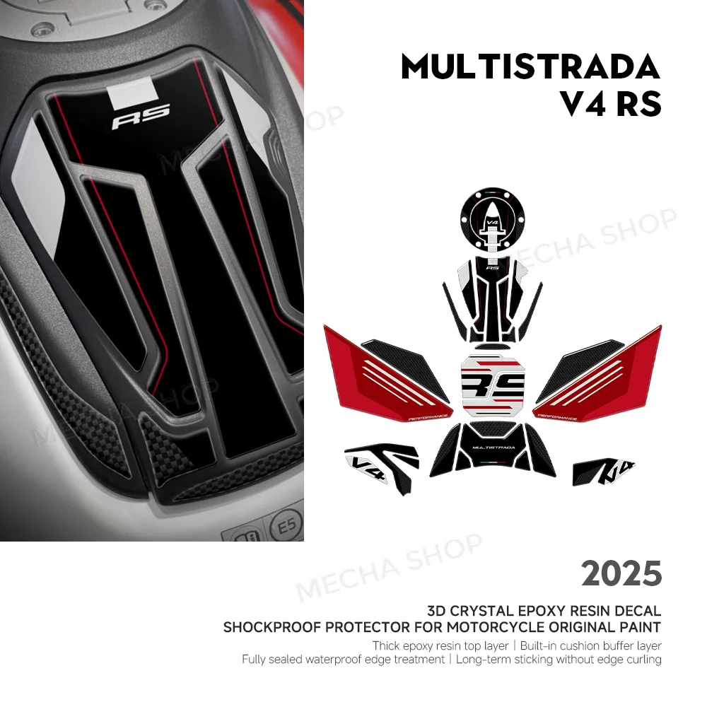 For Multistrada V4 RS 2025 Fuel Cap Protection 3D Decal Kit Motorcycle Accessories