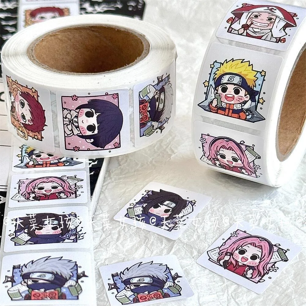 500pcs Cool Naruto Cartoon Stickers MV Decorative Seal Sticker Circular Mobile Phone Case Laptop Stickers Kid Decal Toys Gift