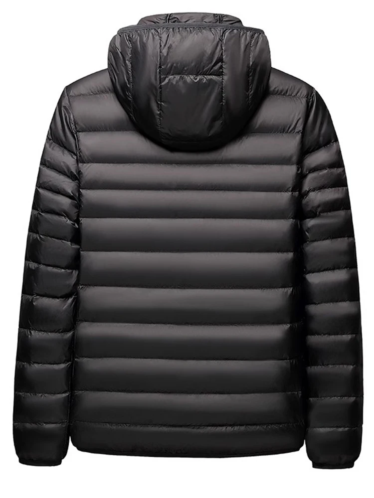 Heren Dunne Puffer Jack Voor Lente En Herfst Donzen Jas Met Capuchon