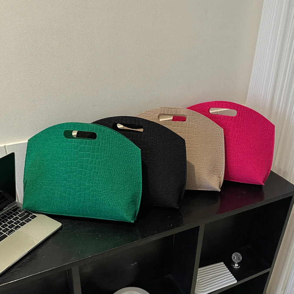 Women Envelope Bag Vintage Luxury Designer Solid Color Felt Handbag Females Retro Business Message Bag Clutch Pouch Purses