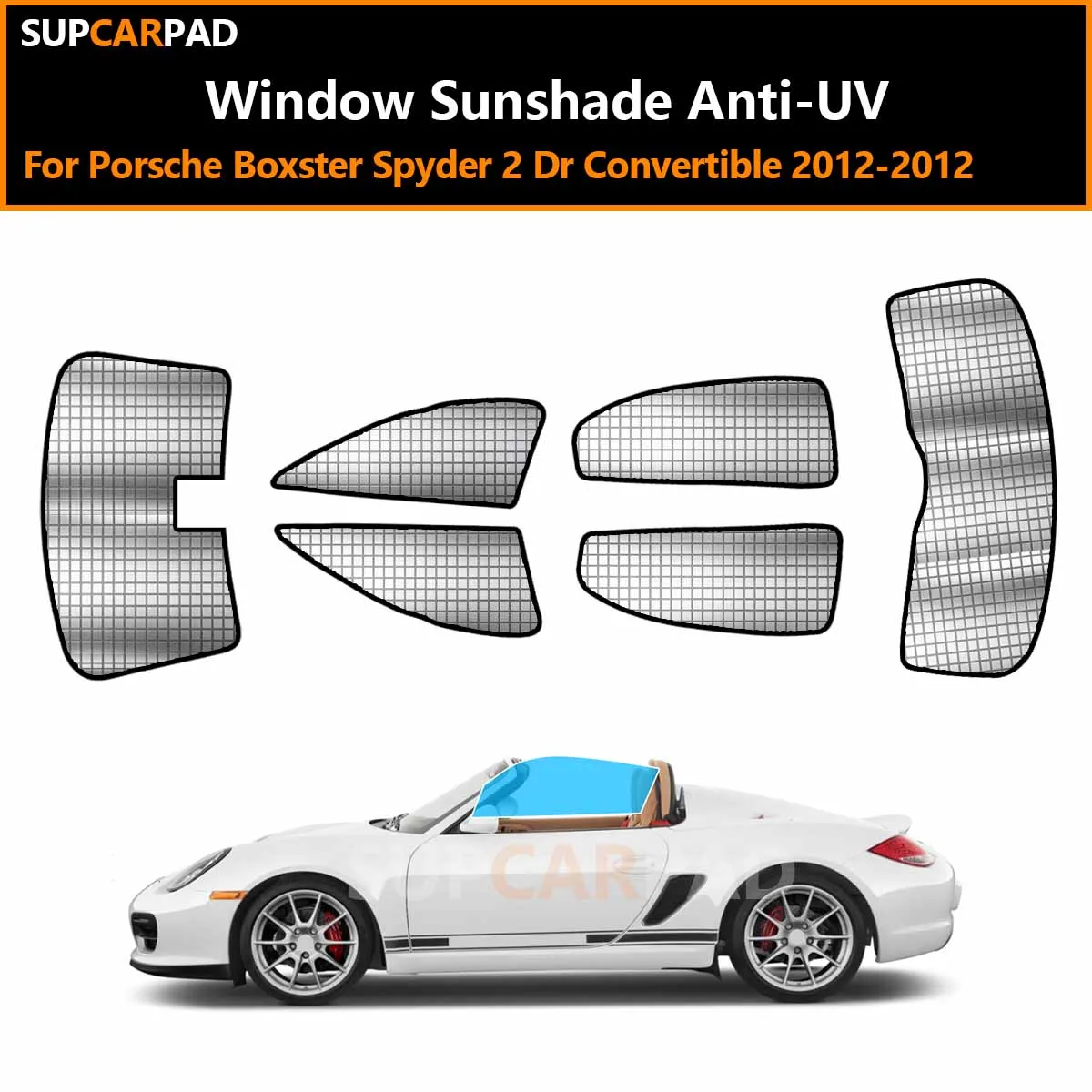 

For Porsche Boxster Spyder 2 Dr Convertible 2012-2012 Custom Car Window Sunshade Anti-UV Car Sun Window Visors Sunshade Covers A