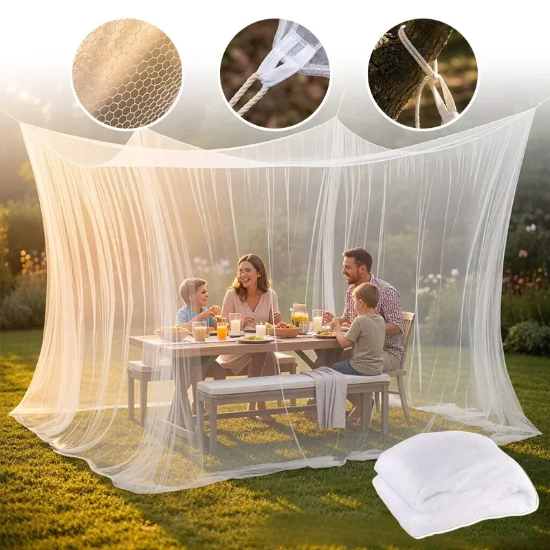 Outdoor Portable Large Mosquito Net Tent Camping Patio Gazebo Anti-Mosquito Insect Proof Mesh Shelter for Garden Backyard