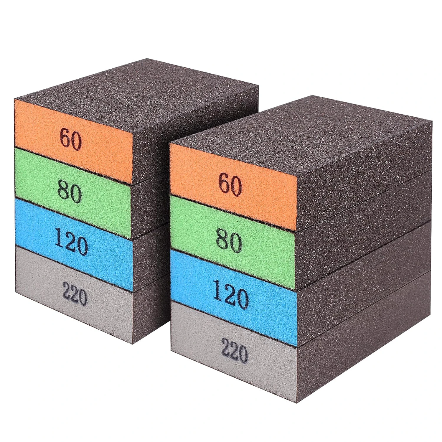 

8 шт. шлифовальные губки различной зернистости 60 80 120 220 моющиеся многоразовые блоки наждачной бумаги для деревообработки мебели металлический гипсокартон Pol