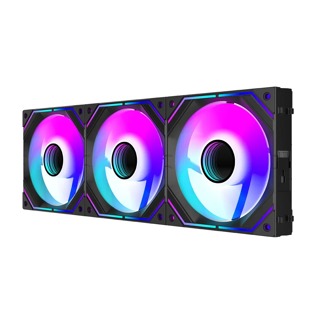 Wovibo 120Mm Kipas Ventilasi RGB PC Komputer Kasus Pendingin 12Cm 5V Kecepatan Disesuaikan 6PIN ARGB Ventilasi Aura Sync