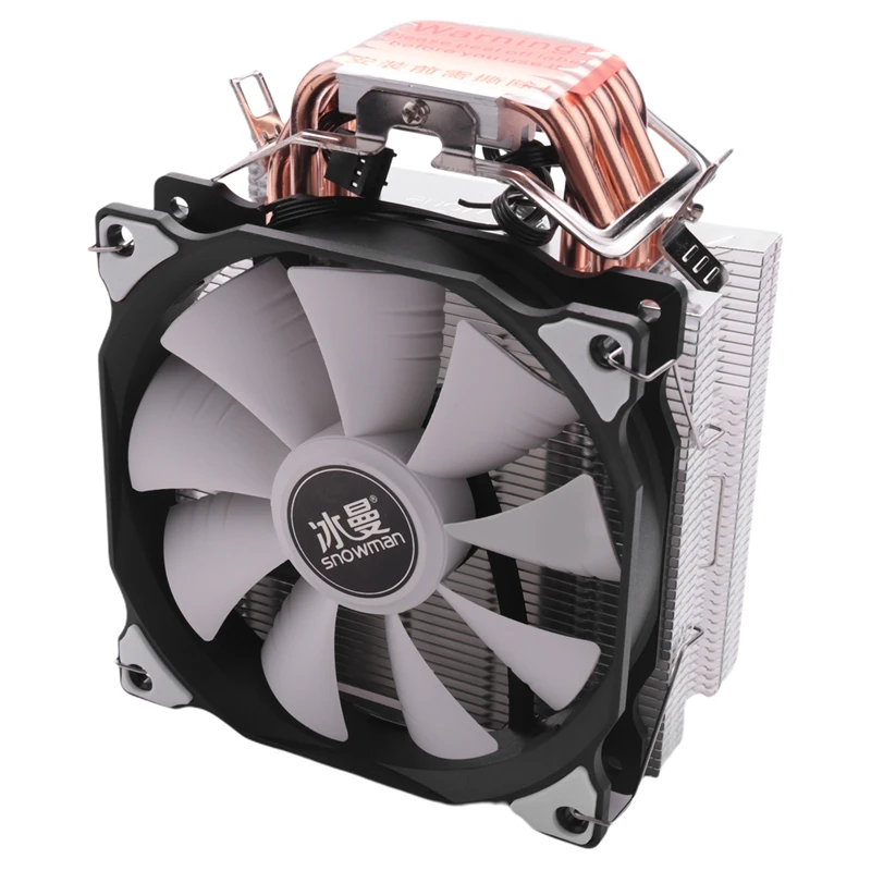 SNOWMAN 4PIN CPU Cooler 6 Heatpipe Single Fan Cooling 12Cm Fan LGA775 1151 115X 1366 Support  AMD