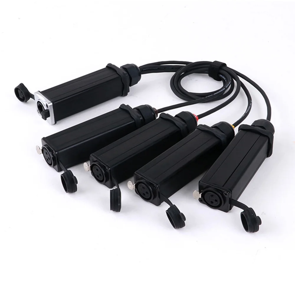 Audio Cable,RJ45 CAT5 to 4 Channel 3Pin Multi Network XLR Female Socket Breakout for Stage Sound Lighting and Recording Studio