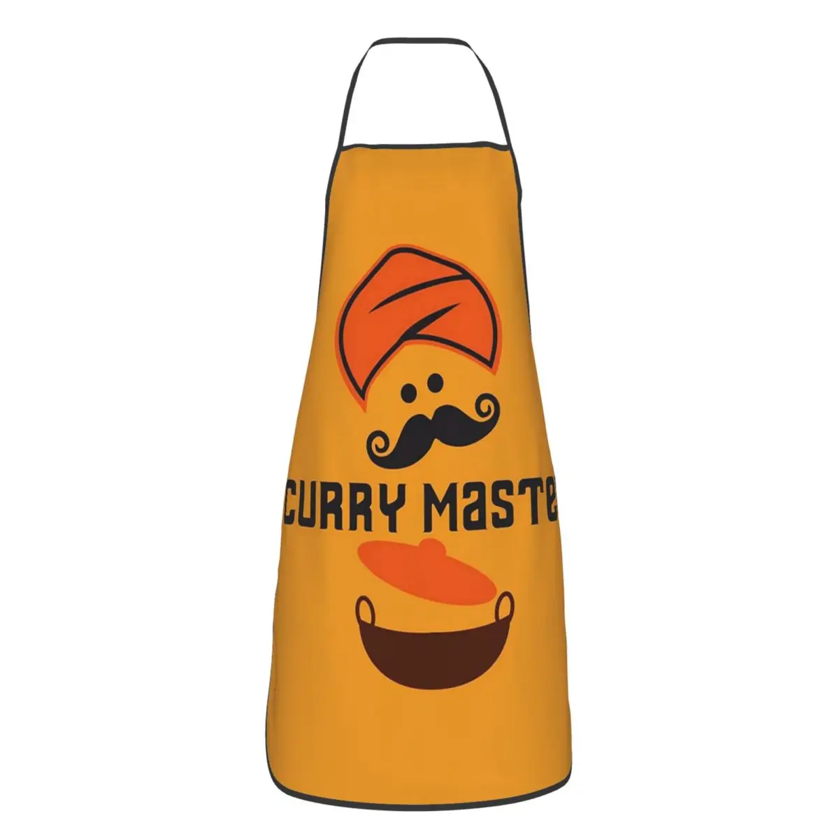 Curry Master Indian Chef Turban And Moustache Apron Chef Cooking Cuisine Tablier Bib Kitchen Cleaning Pinafore for Women Men