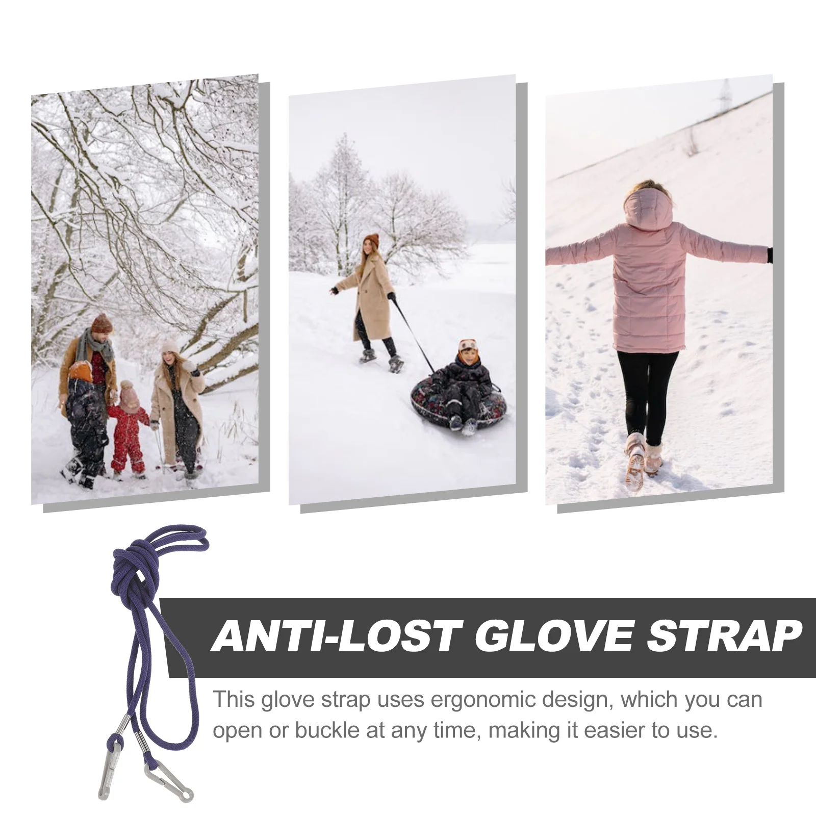 

Anti lost Glove Strap for Kids Winter Sports Nylon Mitten Holder Clip Portable Multi use Rope for Ski Gloves