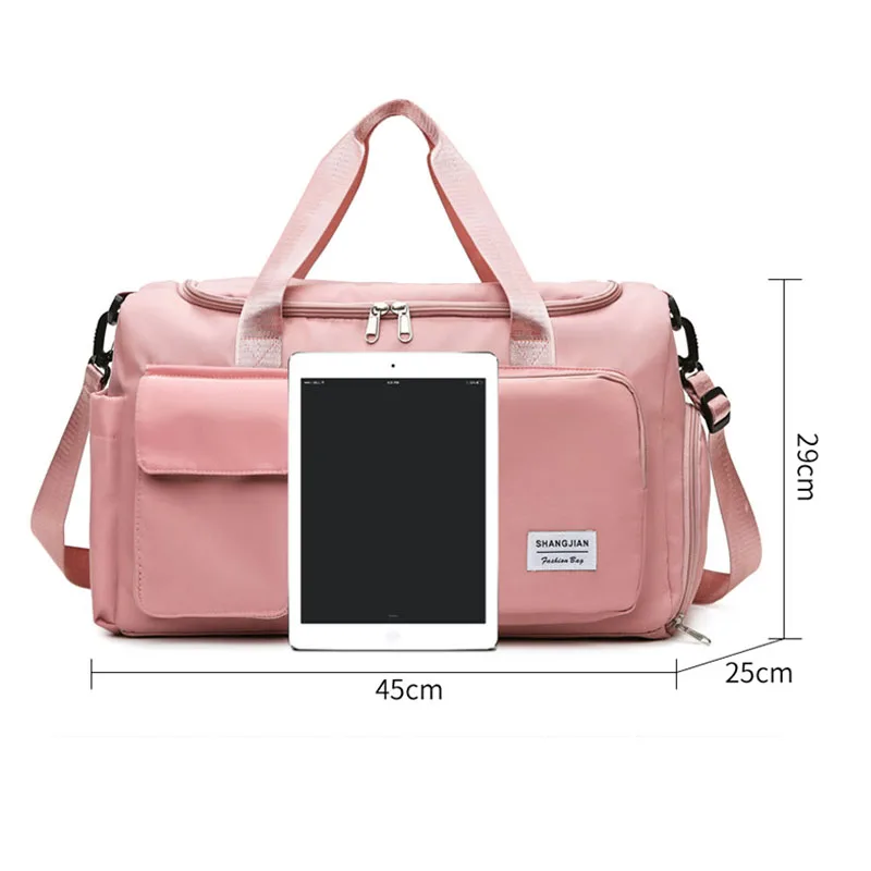 Large Capacity Outdoor Waterproof Travel Bag for Women, Luggage Handbag,Shoulder Bag, Nylon Sports Gym Bag, Female Crossbody Bag