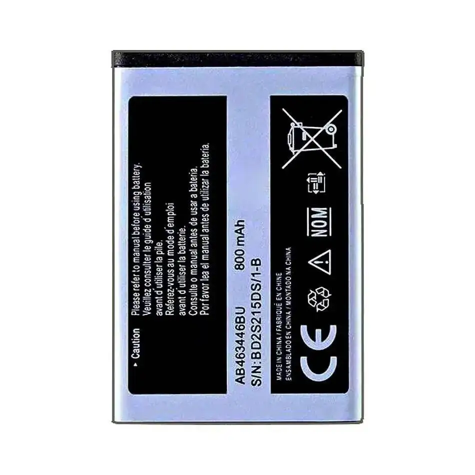 بطارية AB463446BU 800Mah لأجهزة سامسونج C3300K X208 B189 B309 GT-C3520 E1228 GT-E2530 E339 GT-E2330 C5212 AB043446BE AB553446BU