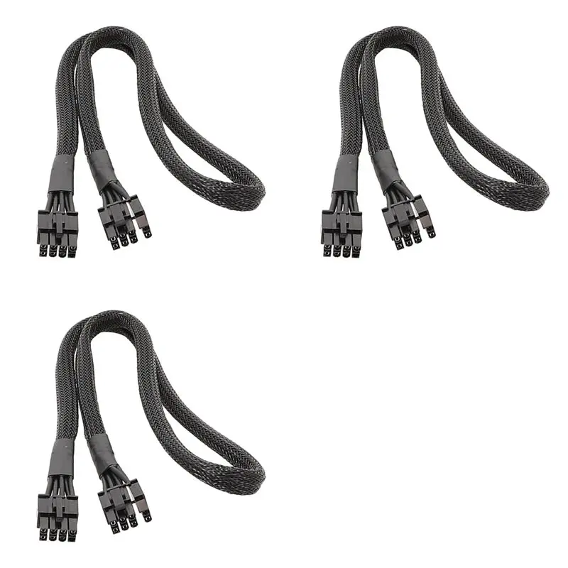 Stylish-3X GPU Pcie 8PIN To 8PIN (6+2)Pin Power Supply Cable For MSI A850GL ATX3.0 A750GL ATX3.0 A850GL(White) ATX3.0 60Cm