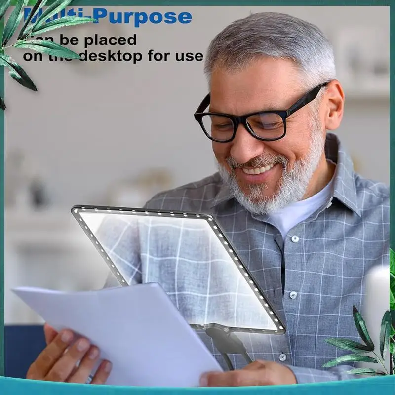 (NEW) 5X Hands Free Magnifying Glass With 50 LED Light,Gooseneck Page Magnifier For Senior Low Vision Reading,Repairing,Sewing