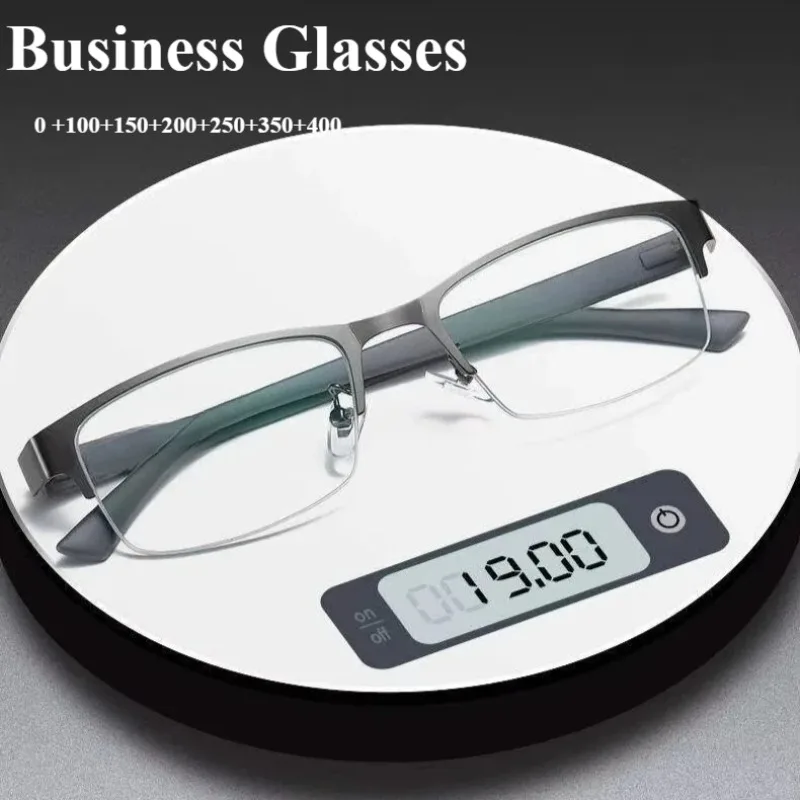 0 To +4.0 Men Business Reading Glasses Retro Hyperopia Anti Blue Light Reading Glasses Secure Hinge Connect