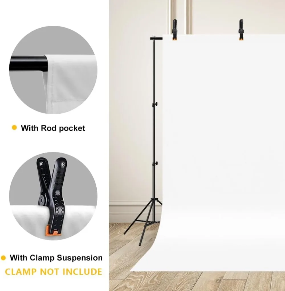 خلفية تصوير من القماش الناعم باللون الأبيض والأسود والأخضر لالتقاط الصور، وخلفيات شاشة عالية الكثافة لفيديو الاستوديو