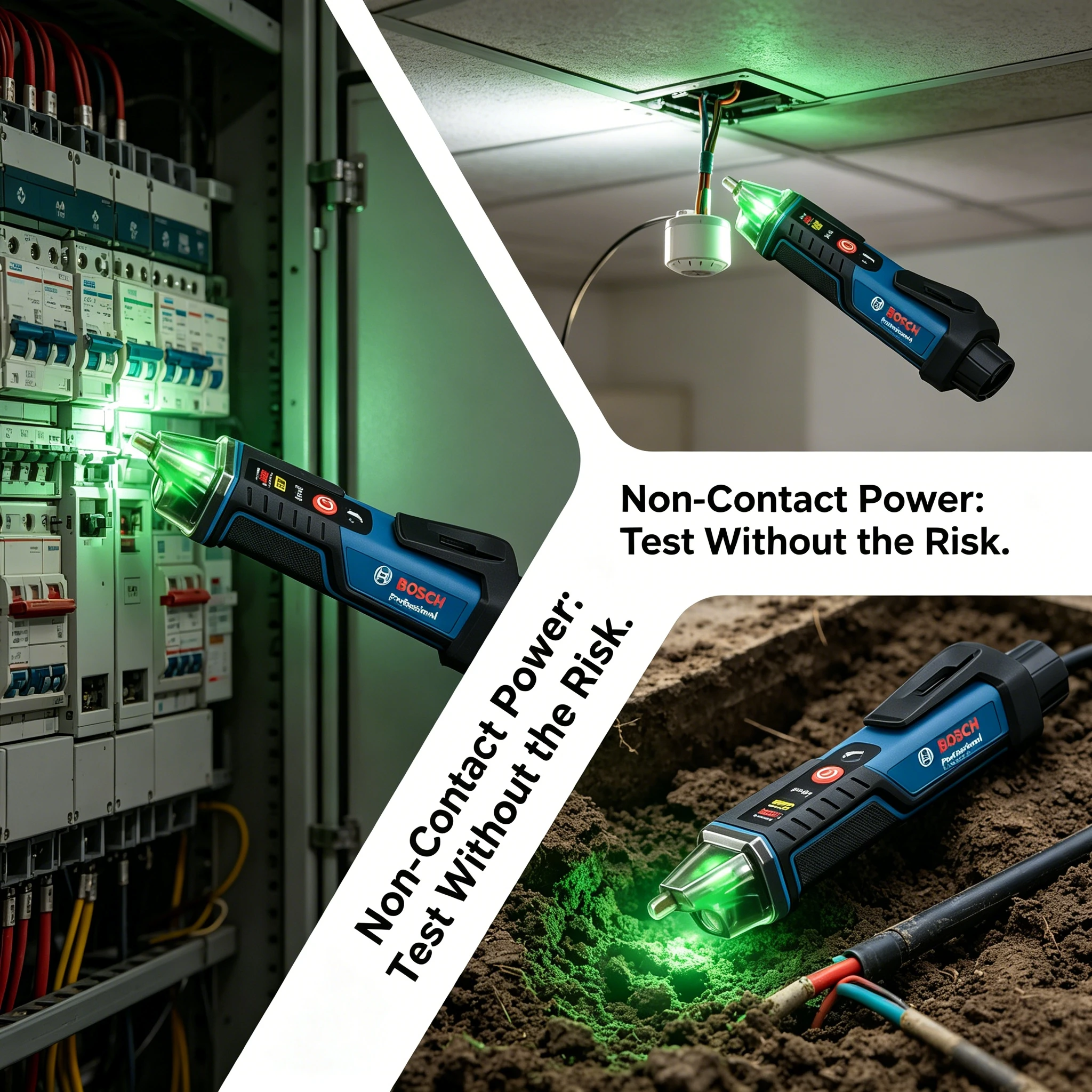 Professional BOSCH GVD 1000-17 Live Cable Tester Pen Shockproof Body Visual Light Indication Wiring Detector