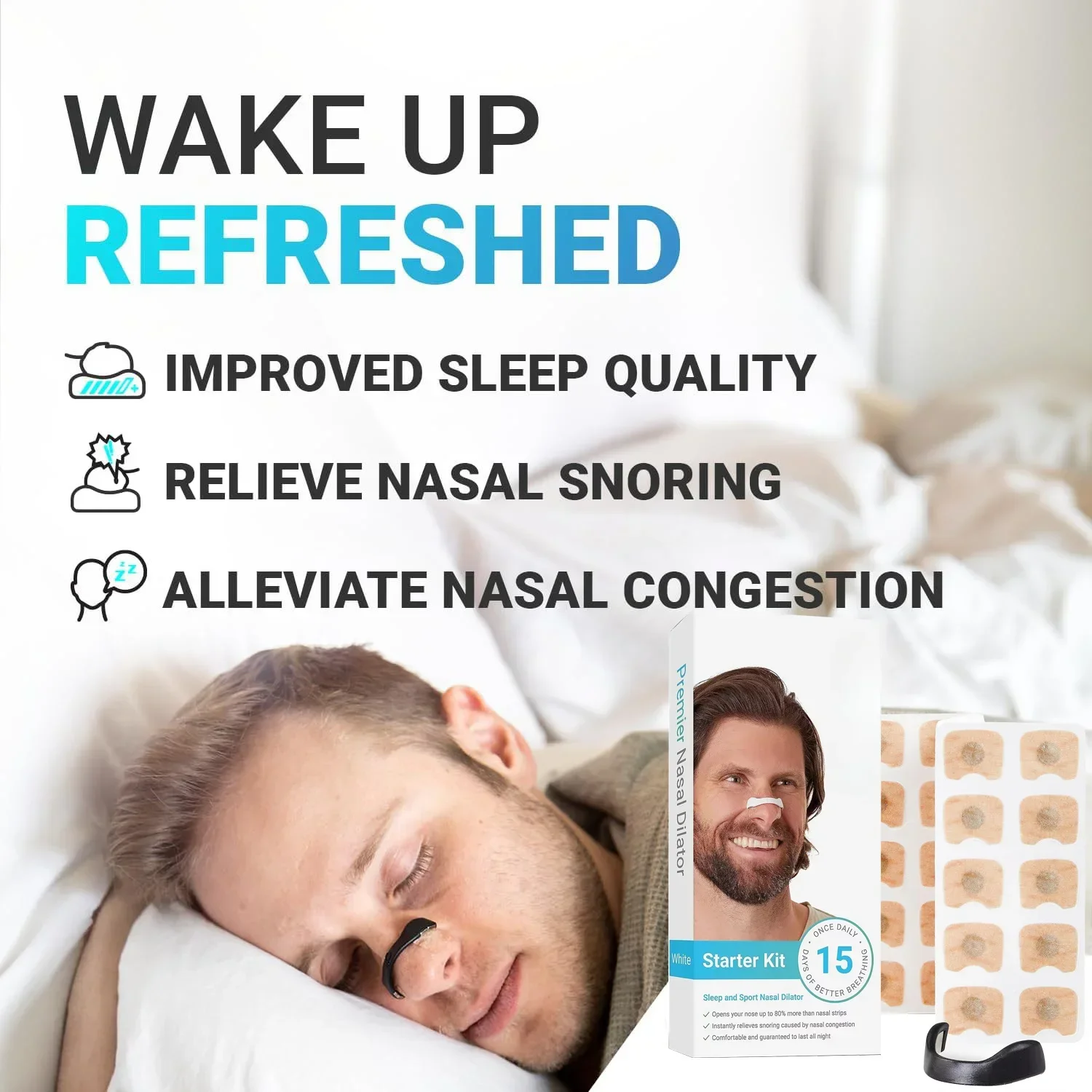 Magnetic Nasal Strips Nasal Breathing Dilators Kits Increase Air Intake Improve Sleeping Reduce Snoring for Nighttime