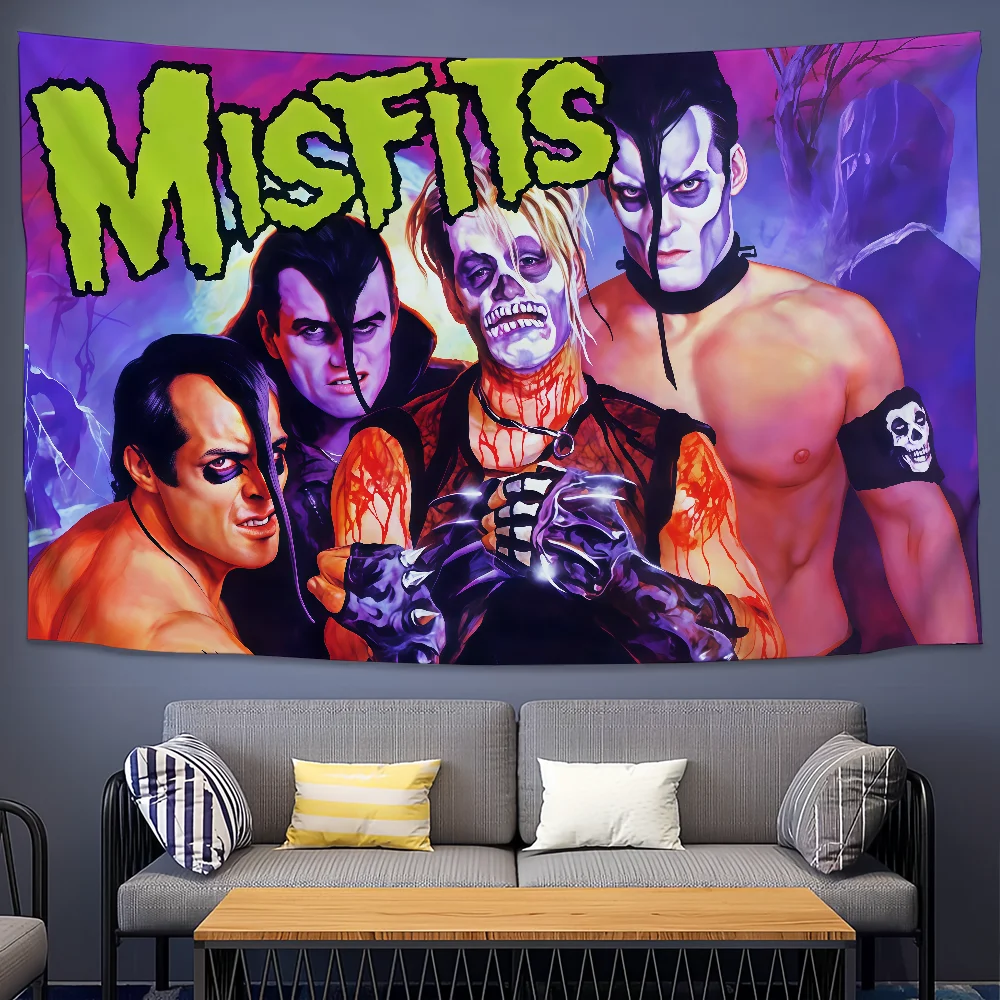 cool art Punk Music BAND  m-Misfits flag For Room Dorm Camping Party Art Style Garage Bar wall Picnic Decoration Banner