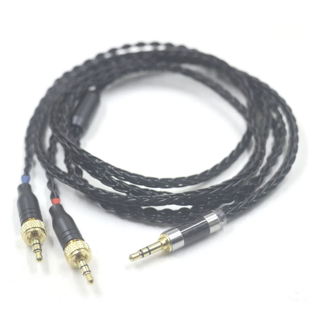 8 Core Black Silver Plated 4.4mm XLR 2.5mm 3.5mm Headphone Upgrade Replace Cable for SONY MDR-Z1R MDR-Z7 MDR-Z7M2 with Lock Nut