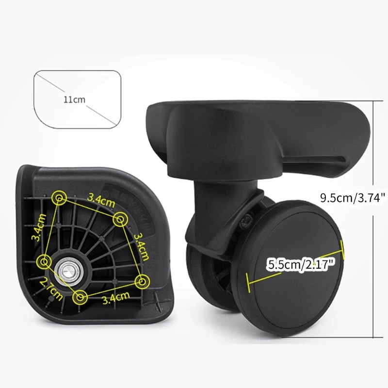 Ruedas universales para maleta de viaje, caja de equipaje giratoria, izquierda y derecha, piezas de repuesto, 1 par