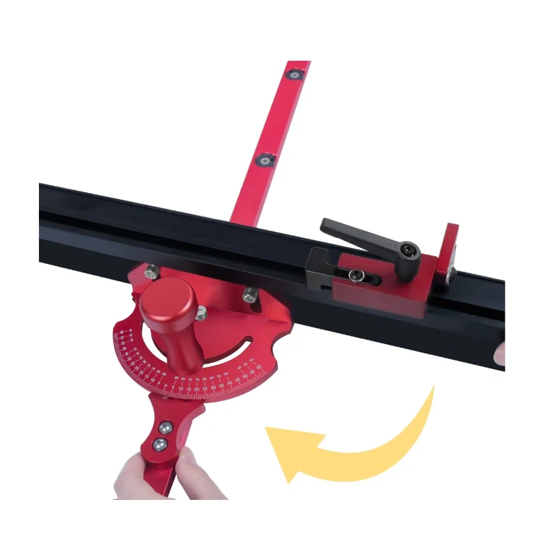 1Zestaw precyzyjnych mierników ukośnych do piły stołowej Teleskopowe 50 do 87 CM Aluminiowe ogrodzenie ukośne Repetitive Cut Flip wStop Narzędzia do obróbki drewna