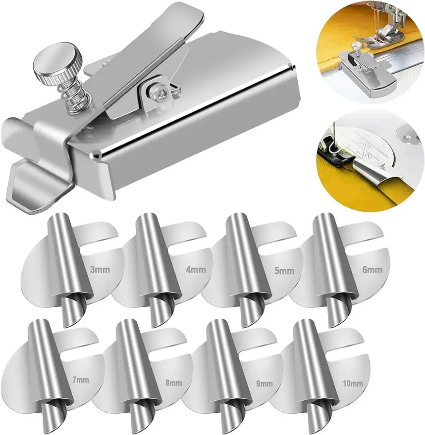 Guía de costura magnética Universal para máquina de coser Industrial doméstica, prensatelas para dobladillo enrollado, juego de 3/4/5/6/7/8/9/10mm