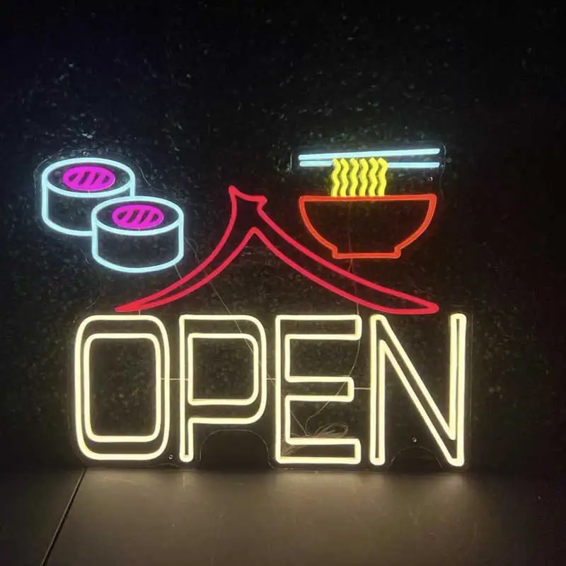 Letrero de neón de Boba para decoración de estudio de tienda, logotipo personalizado de negocios, Boba, hamburguesa, fideos, acrílico, 12V, Led, hacer letras