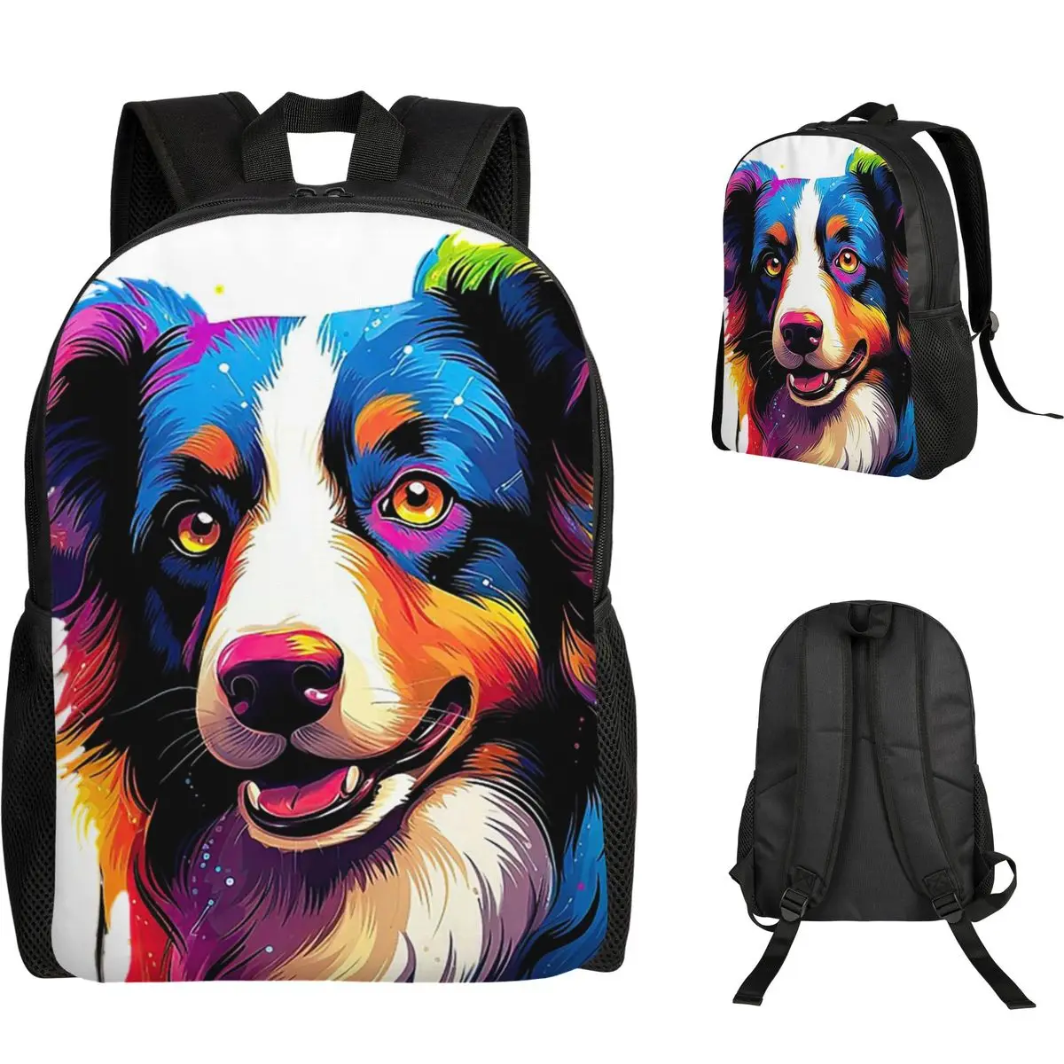 

Студенческий рюкзак Border Collie, школьная сумка, походный дорожный рюкзак для мальчиков и девочек, модная сумка для книг, сумки на плечо